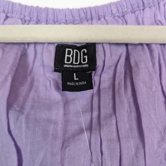 NWT Urban Outfitters BDG Lilac Nova Cap Sleeve Smocked Top Size L - Picture 6 of 10